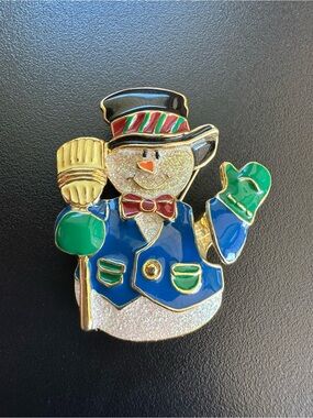 Vintage SFJ Snowman  1980’s Brooch
